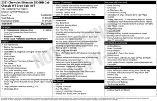 Chevrolet Silverado 3500HD 2021 4x2 Camión de Trabajo 4 puertas Cabina Crew LB SRW