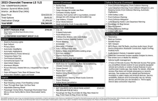 Chevrolet Traverse 2023 LS 4 puertas SUV con paquete 1LS