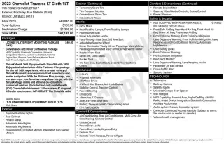 Chevrolet Traverse 2023 4x4 LT Tela 4 puertas SUV