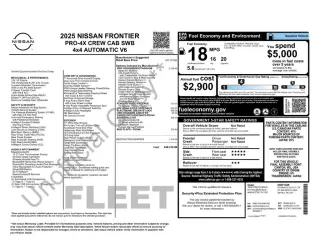 Nissan Frontier 2025 4x4 PRO-4X 4 puertas Cabina Crew 5 pies. SB