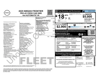 Nissan Frontier 2025 4x4 PRO-4X 4 puertas Cabina Crew 5 pies. SB