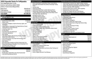 Hyundai SANTA FE 2025 AWD Calligraphy 4 puertas SUV