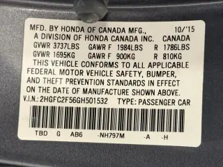 Honda Civic 2016 LX 4 puertas Sedan CVT