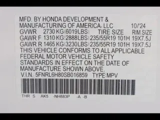Honda Odyssey 2025 Touring 4 puertas Minivan
