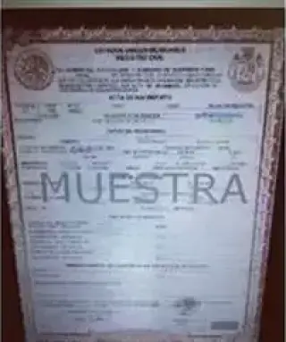 Disponible Acta de Nacimiento