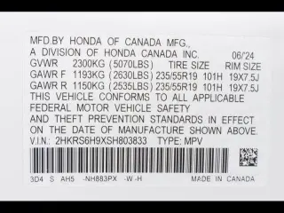 Honda CR-V Híbrido 2025 AWD Sport Touring 4 puertas SUV
