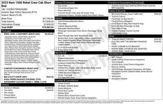 Ram 1500 2023 4x4 Rebel 4 puertas Cabina Crew 5.6 pies. Caja Pickup