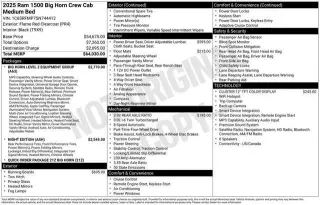 Ram 1500 2025 4x4 Big Horn 4 puertas Cabina Crew 6.4 pies. Caja corta Pickup