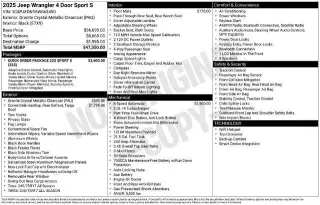 Jeep Wrangler 2025 4x4 Sport 4 puertas SUV