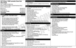 Ram 1500 2019 4x4 Laramie 4 puertas Cabina Crew 5.6 pies. Caja corta Pickup