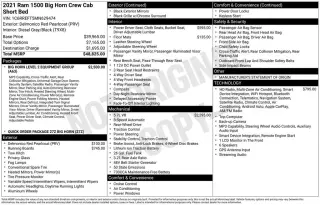 Ram 1500 2021 4x2 Big Horn Cabina Crew de 5.6 pies. Pickup SB