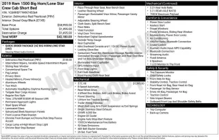 Ram 1500 2019 4x2 Big Horn 4 puertas Cabina Crew 5.6 pies SB Pickup