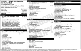 Ram 1500 2025 4x4 Big Horn 4 puertas Quad Cab 6.4 pies. Pickup SB