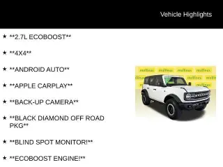 Ford Bronco 2024 4x4 Black Diamond 4 puertas SUV