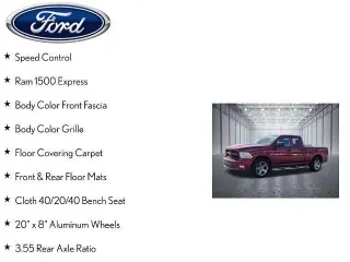 Ram 1500 2012 4x2 ST Cabina Cuádruple de 4 puertas, 6.3 pies. Caja Corta Pickup