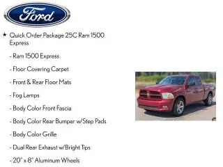 Ram 1500 2012 4x2 ST Cabina Cuádruple de 4 puertas, 6.3 pies. Caja Corta Pickup