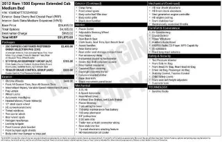 Ram 1500 2012 4x2 ST Cabina Cuádruple de 4 puertas, 6.3 pies. Caja Corta Pickup