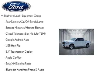 Ram 1500 2022 4x2 Big Horn Cabina Crew de 5.6 pies. Pickup SB