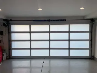 Full glass view two car garage