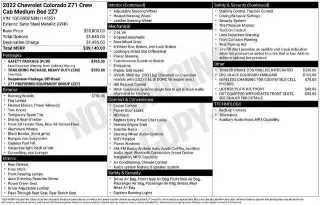Chevrolet Colorado 2022 4x2 Z71 4 puertas Crew Cab 5 pies. SB