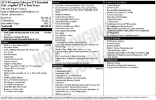 Chevrolet Colorado 2015 4x2 Z71 Cabina Extendida 4 puertas 6 pies LB