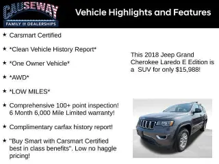 Jeep Grand Cherokee 2018 4x4 Laredo 4 puertas SUV