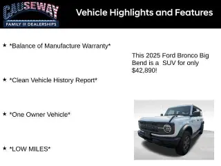 Ford Bronco 2025 4x4 Big Bend 4 puertas SUV