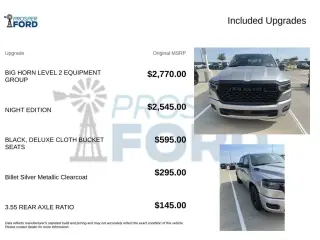 Ram 1500 2025 4x2 Big Horn Cabina doble 4 puertas 5.6 pies. Pickup SB