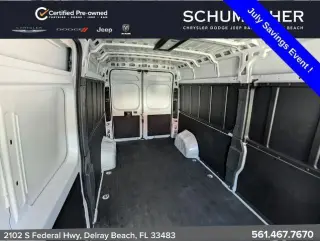 Ram ProMaster 2025 Tradesman 2500 159 WB 3 puertas Techo Alto Furgón de Carga sin Asiento de Pasajero