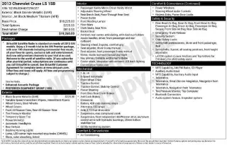 Chevrolet Cruze 2013 LS Auto 4p Sedan con 1SB