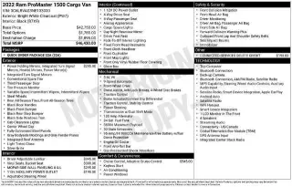 Ram ProMaster 2022 1500 136 WB 3dr Low Roof Cargo Van