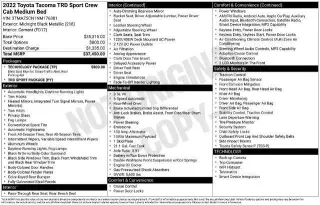 Toyota Tacoma 2022 4x2 TRD Sport 4p Cab Doble 5,0 ft SB
