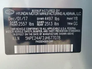 Hyundai SONATA 2018 SE 4p Sedan