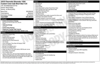 Chevrolet Silverado 1500 2025 4x4 Custom 4 puertas Cabina Crew 5.8 pies. SB