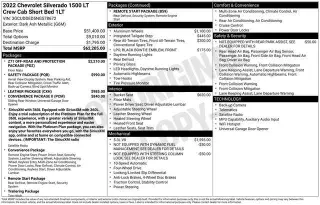 Chevrolet Silverado 1500 2022 4x4 LT 4 puertas Cabina Crew 6.6 pies. Caja corta