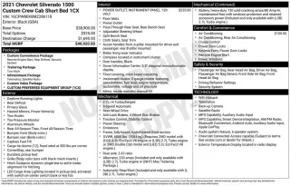 Chevrolet Silverado 1500 2021 4x2 Custom 4 puertas Cabina Crew 5.8 pies. SB