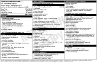 Chevrolet Traverse 2024 4X4 Z71 4 puertas SUV