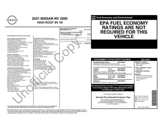 Nissan NV 2021 3500 HD SV 3 puertas Van de Carga con Techo Alto