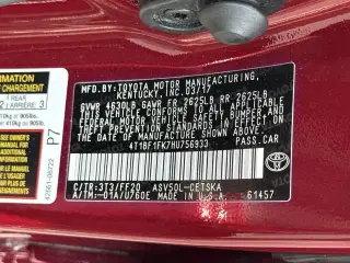 Toyota Camry 2017 SE 4dr Sedan