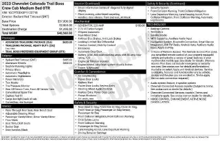 Chevrolet Colorado 2023 4x4 Trail Boss 4 puertas Crew Cab 5 pies. CA