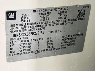 Chevrolet Tahoe 2015 4x4 LTZ 4p SUV