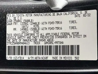 Toyota Tacoma 2022 4x4 TRD Pro 4p Doble Cab 5.0 ft SB 6M