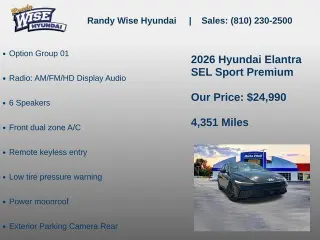 Hyundai ELANTRA 2026 SEL Sport Premium 4p Sedan