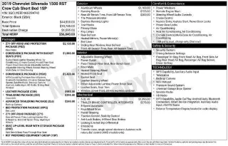 Chevrolet Silverado 1500 2019 4x4 RST 4p. Cabina de Tripulante Estándar 5,8 pies CB
