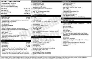 Kia Carnival 2026 EX 4dr Mini-Van