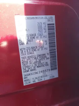 Nissan Pathfinder 2022 AWD SL 4dr SUV