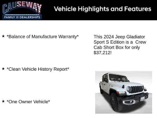 Jeep Gladiator 2024 4x4 Sport 4dr Cabina Doble 5.0 ft. SB
