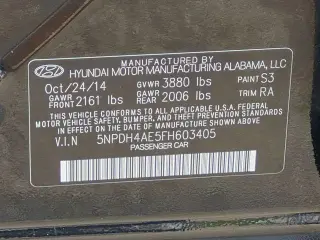 Hyundai ELANTRA 2015 SE 4p Sedan 6M