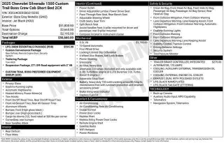 Chevrolet Silverado 1500 2025 4x4 Custom Trail Boss 4 puertas Cabina Doble 5.8 pies. SB