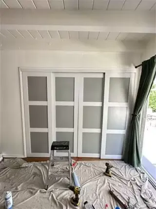 Shower door broken glass